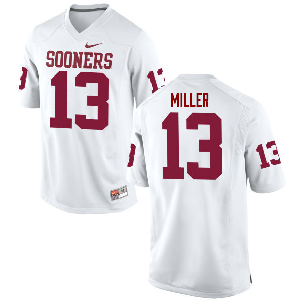 Men Oklahoma Sooners #13 A.D. Miller College Football Jerseys Game-White - Click Image to Close